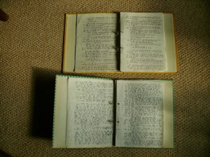 Sample pages from the two books, written between 1979 - 1982 and 1983 - 1984 respectively.